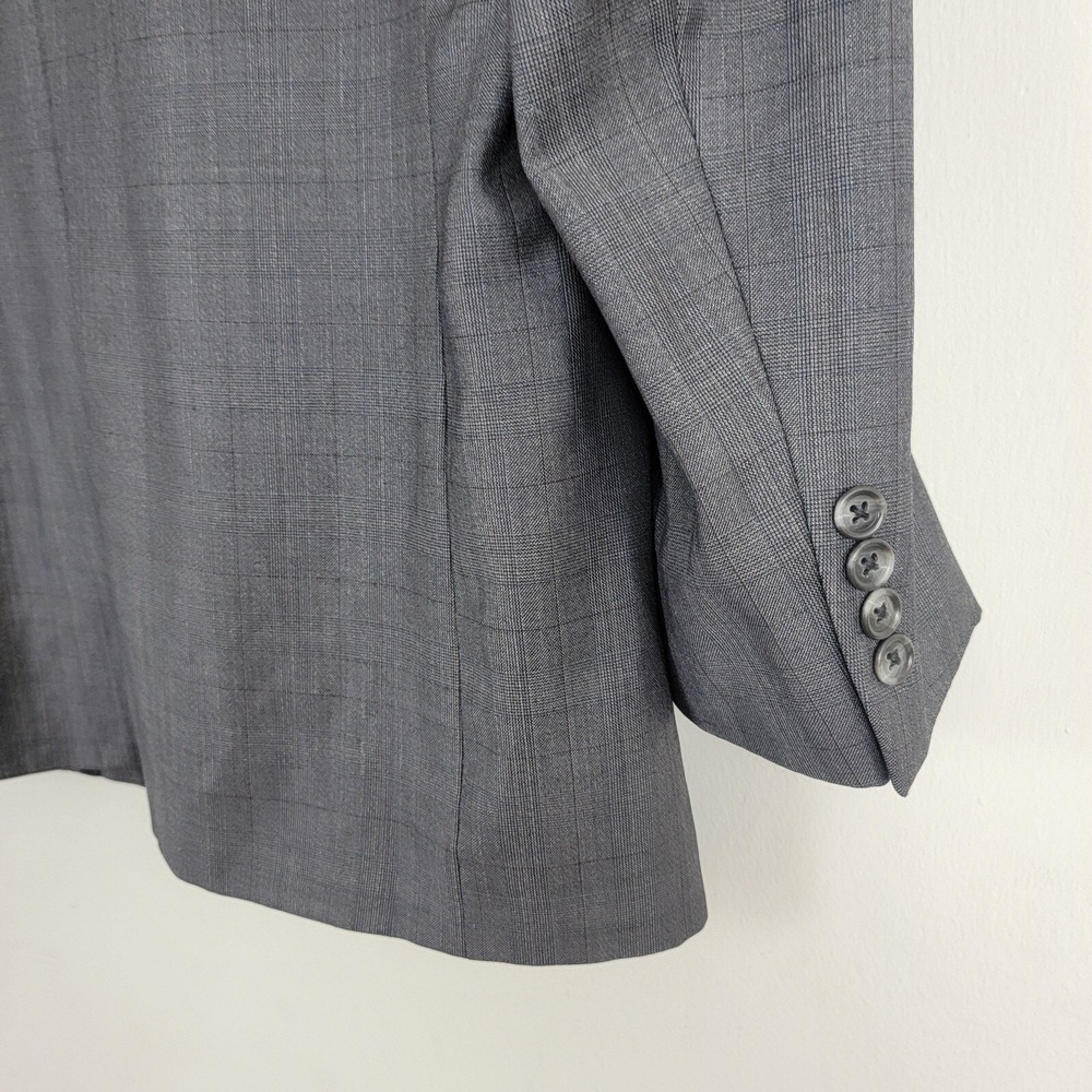 Burberry's Blazer Suit Mens 43R Gray Wool Check Single Breast Notch Long Sleeve - Picture 5 of 16